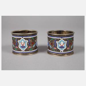 Paar Serviettenringe Silber