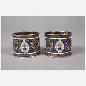 Paar Serviettenringe Silber