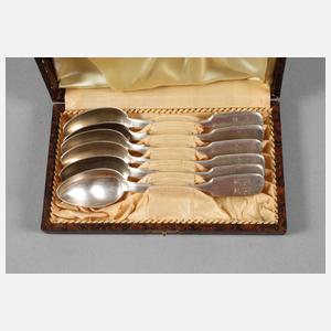 Sechs Kaffeelöffel Silber