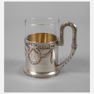 Teeglashalter Silber