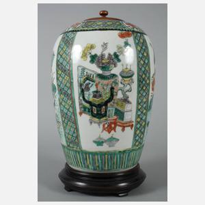 Deckelvase Famille verte