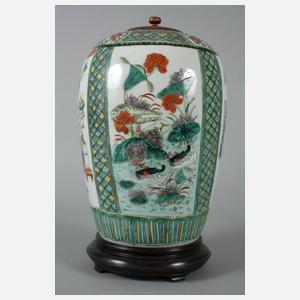 Deckelvase Famille verte