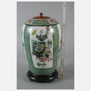 Deckelvase Famille verte