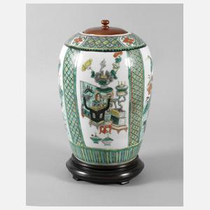 Deckelvase Famille verte