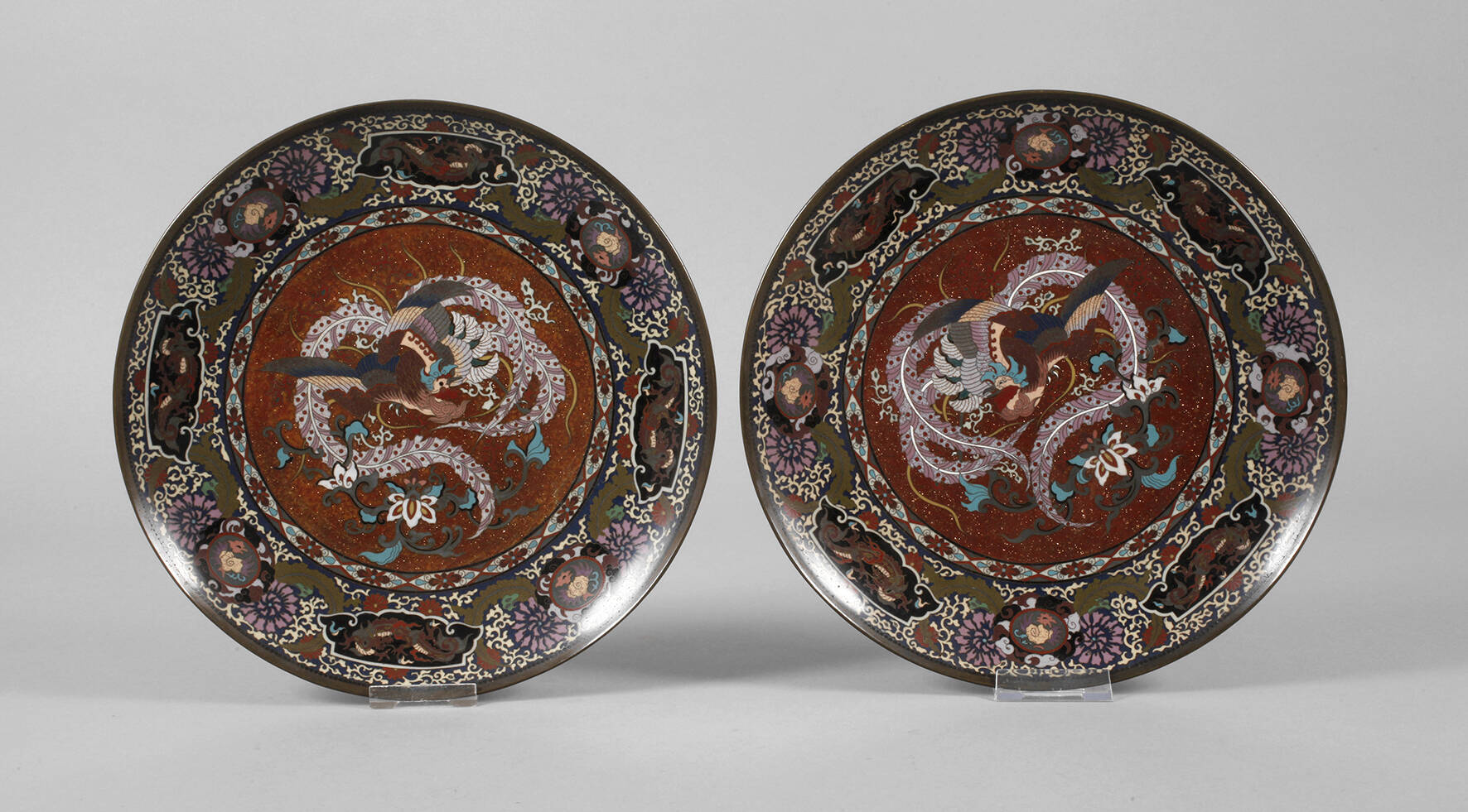 Paar Teller Cloisonné
