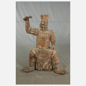 Zwei lebensgroße geschnitzte Figuren