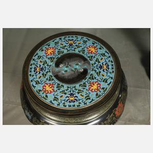Paar Hocker mit Cloisonné
