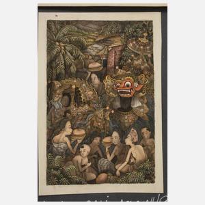 Zwei kleine Gouache Bali