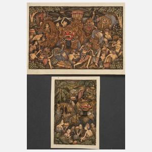 Zwei kleine Gouache Bali