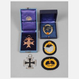 Ordenskonvolut mit Fliegerschützenabzeichen