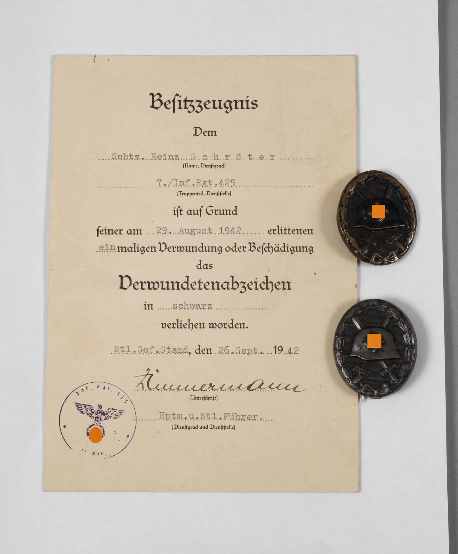 Verwundetenabzeichen in Schwarz