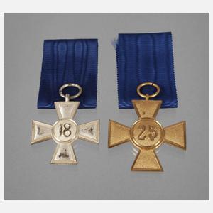 Dienstauszeichnung für 18 und 25 Jahre