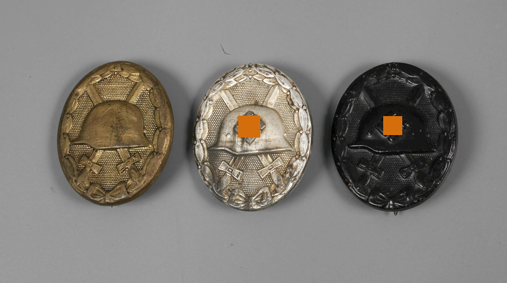 Drei Verwundetenabzeichen 2. Weltkrieg