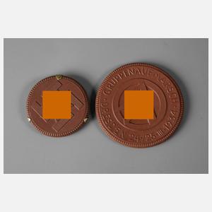 Zwei Porzellanmedaillen 3. Reich