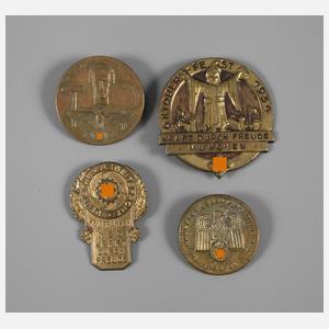 Vier Veranstaltungsplaketten 3. Reich
