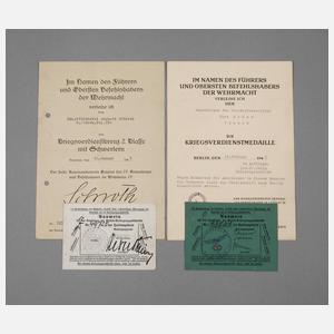 Zwei Urkunden 2. Weltkrieg