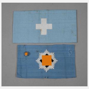 2 x Armbinden Luftschutz