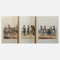 Drei Blatt französische Soldatendarstellungen111