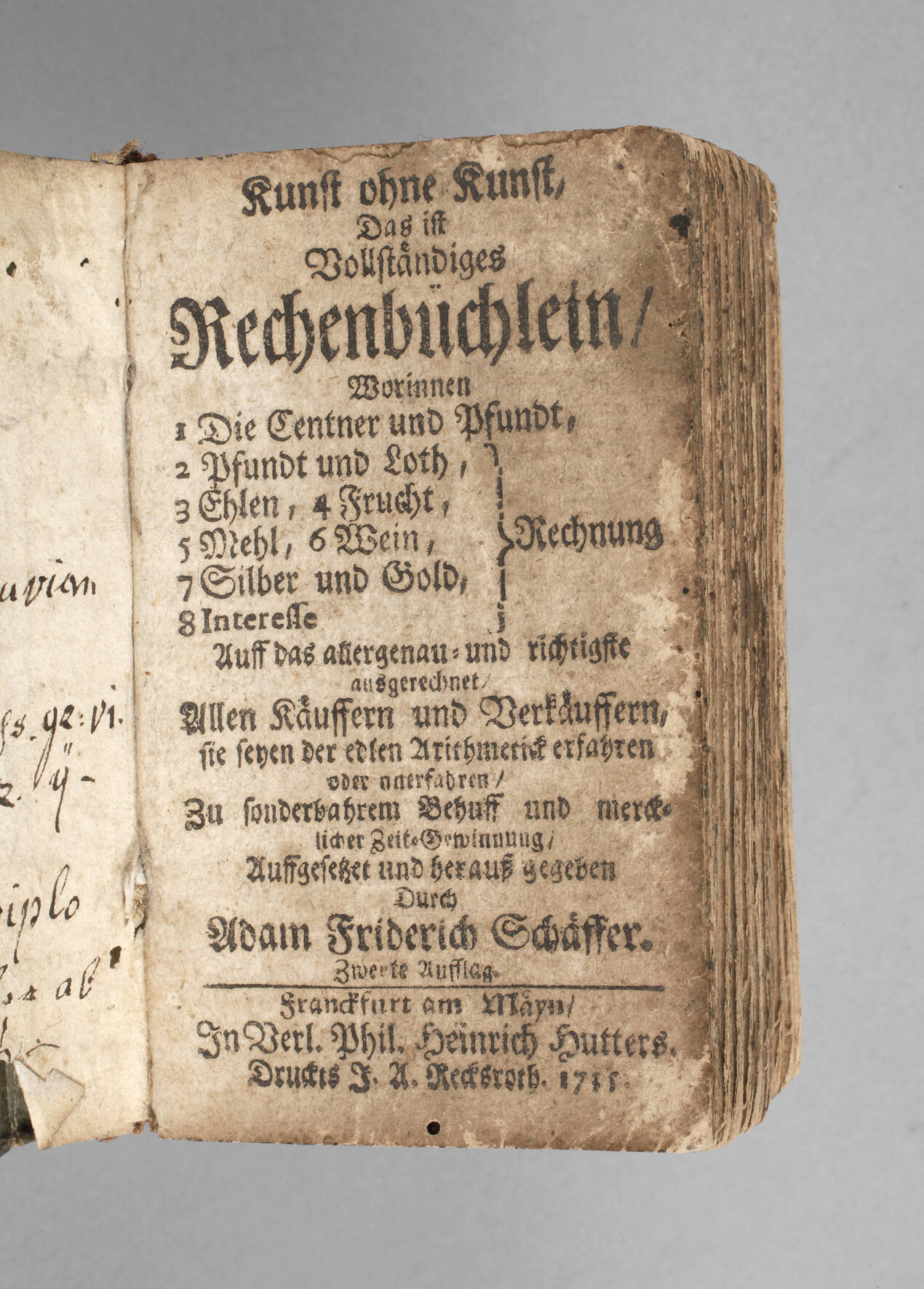 Rechenbuch 1735
