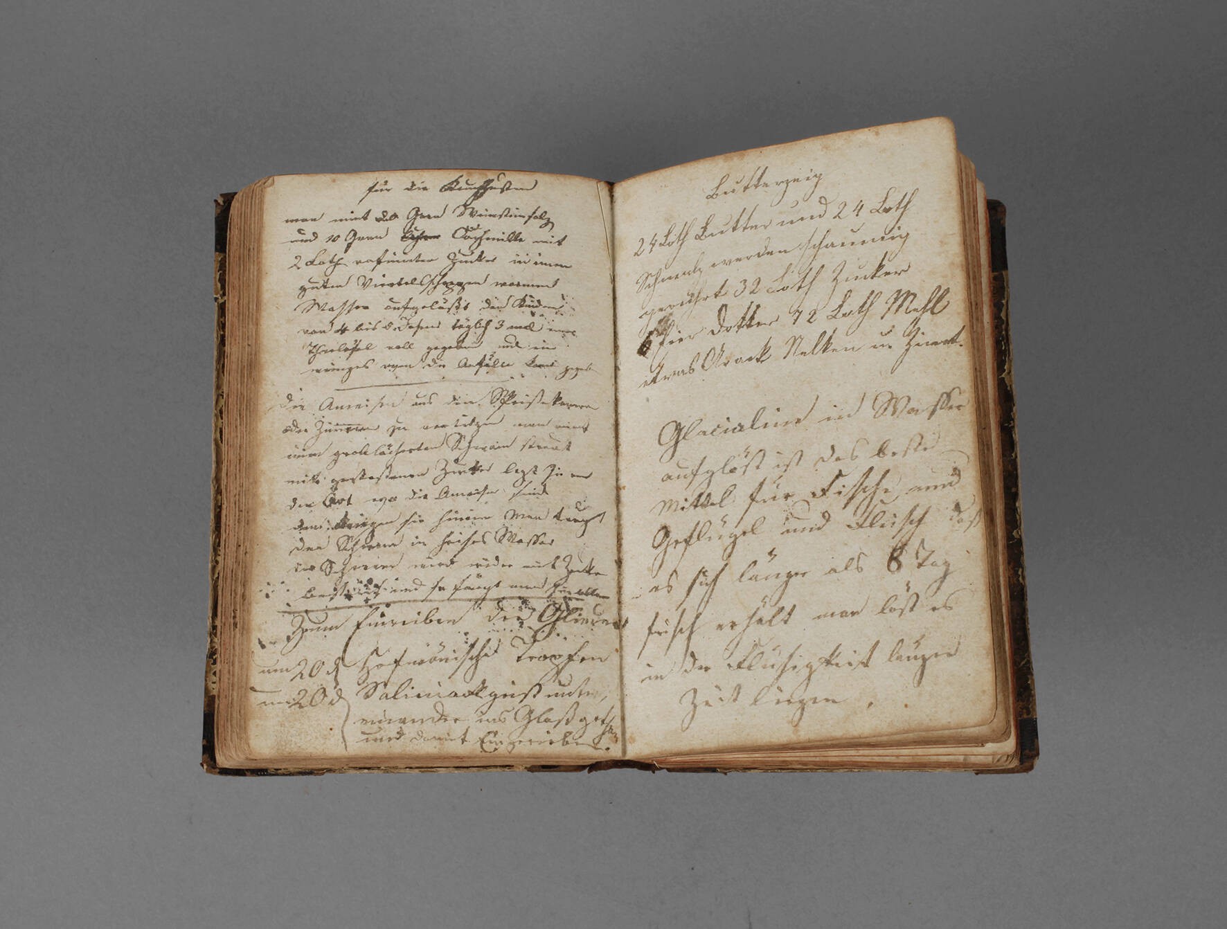 Kochbuch und Tagebuch Mitte 19. Jahrhundert