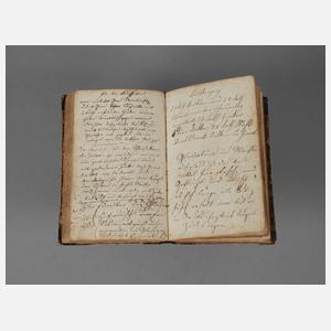 Kochbuch und Tagebuch Mitte 19. Jahrhundert