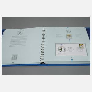 Drei Alben Olympia-Briefmarken