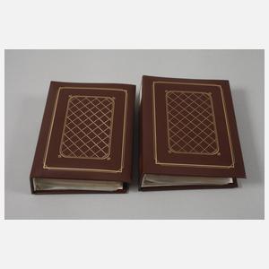 Zwei Postkartenalben Franzensbad, Karlsbad, Marienbad