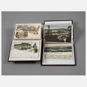 Zwei Postkartenalben Franzensbad, Karlsbad, Marienbad