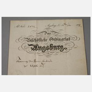 Autograph aus dem bischöflichen Ordinariat