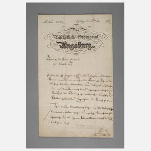 Autograph aus dem bischöflichen Ordinariat