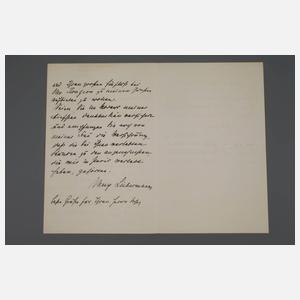 Autograf Max Liebermann