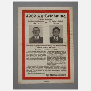 Fahndungsplakat 1927