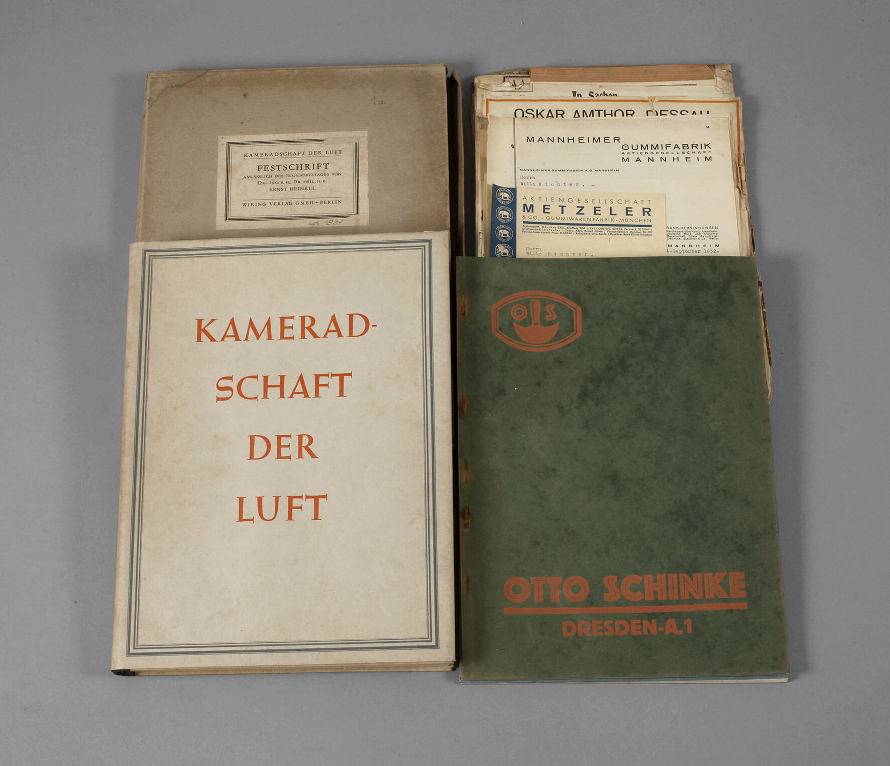 Posten Geschäftsbriefe und Urkunden Flugzeugbau, Festschrift der Heinkelwerke