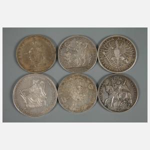 Sechs Münzen Altdeutschland