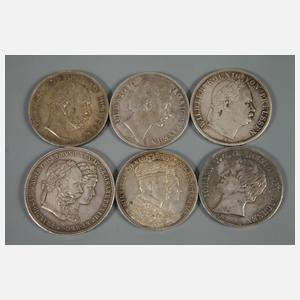 Sechs Münzen Altdeutschland