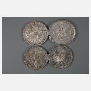Vier Silbermünzen Altdeutschland