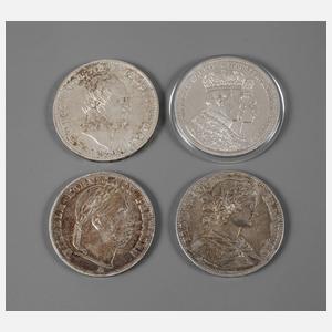 Vier Silbermünzen Altdeutschland