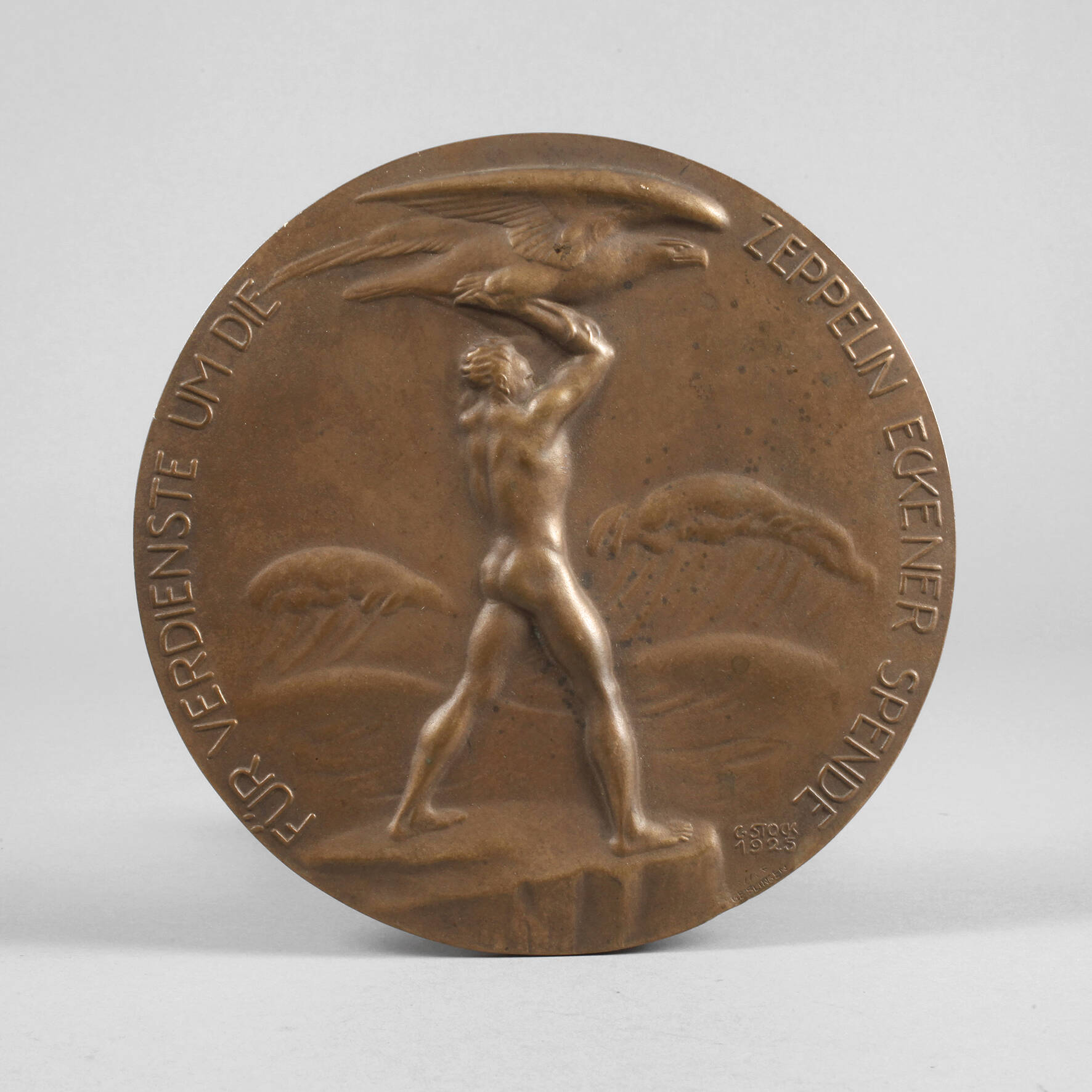 Bronzeplakette Zeppelin