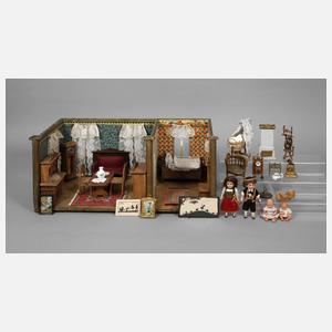 Puppenstube mit Zubehör