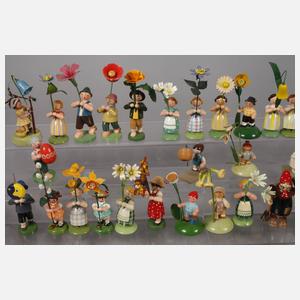 Großes Konvolut Blumenkinder Erzgebirge