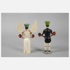 Paar Lichterfiguren Erzgebirge