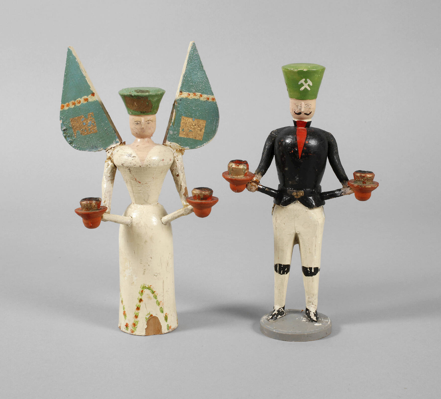 Paar Lichterfiguren Erzgebirge