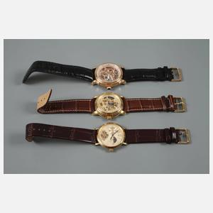 Drei Armbanduhren Constantin Weisz