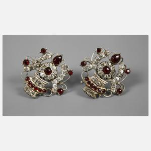 Paar historische Granatohrringe