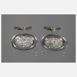 Paar Manschettenknöpfe mit Diamanten