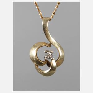 Diamantanhänger an Kette