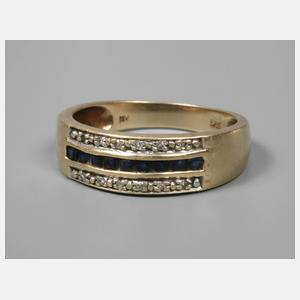 Damenring mit Saphiren und Diamanten