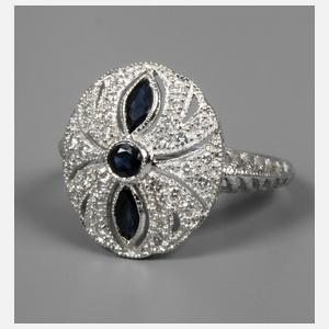 Damenring mit Saphiren und Brillanten
