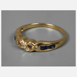 Damenring mit Saphiren und Brillanten