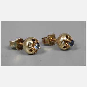 Paar Ohrstecker mit Saphiren